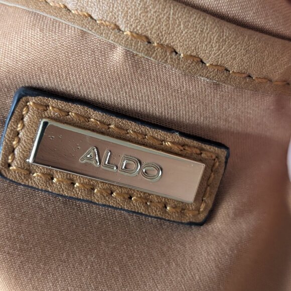 ALDO pom pom tassel bucket purse - tan and colorful - Picture 8 of 12